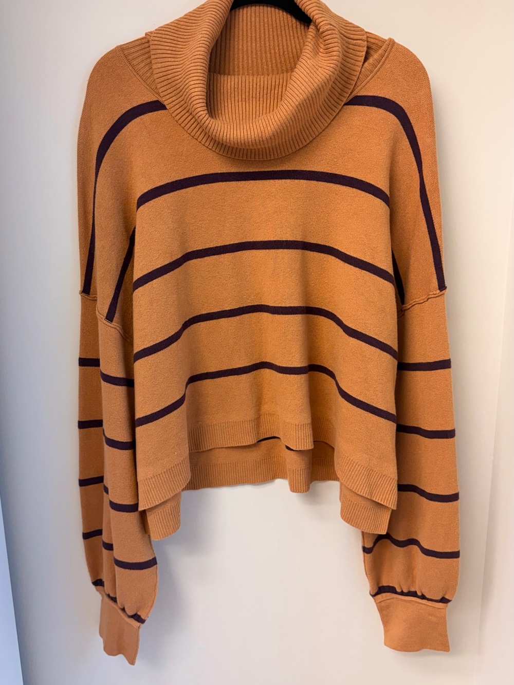 Free People Paulie Stripe Turtleneck
Sweater In Butterrum Combo ...L